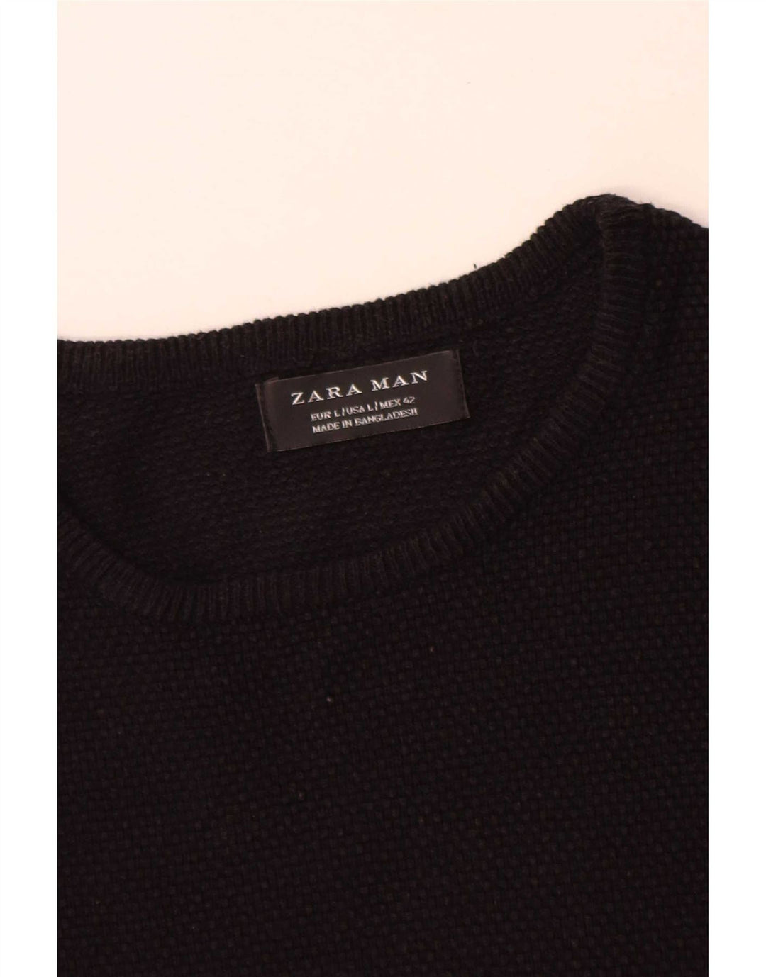 Pulover pentru bărbați Zara, cu gât turnut, mare, negru, bumbac