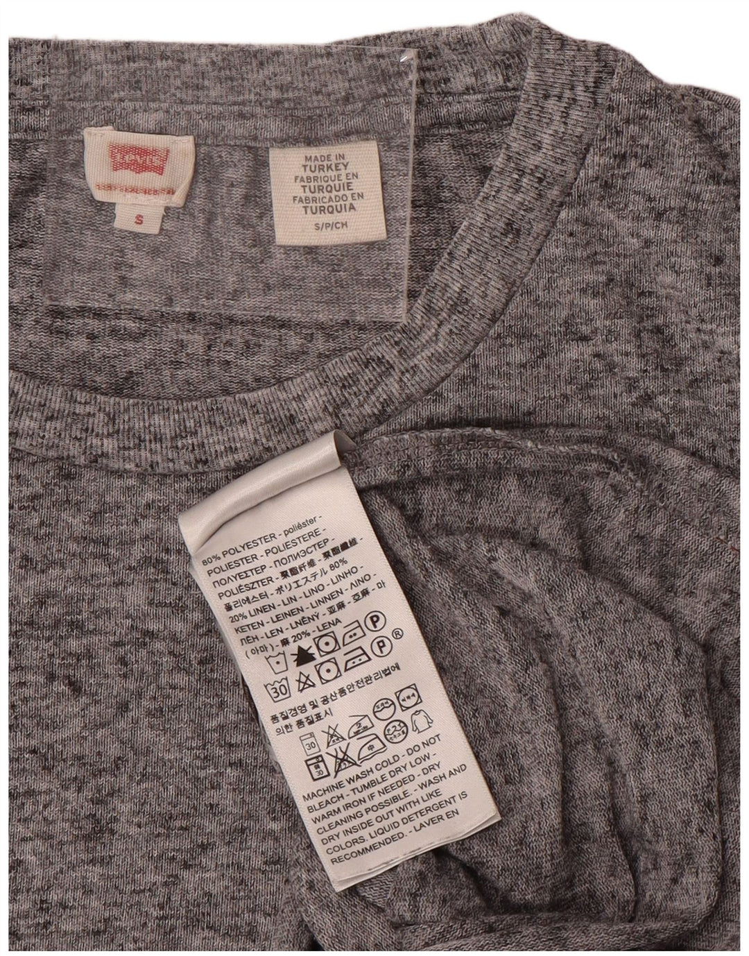 Tricou pentru femei LEVI'S Top UK 10 Poliester cu pete gri mici