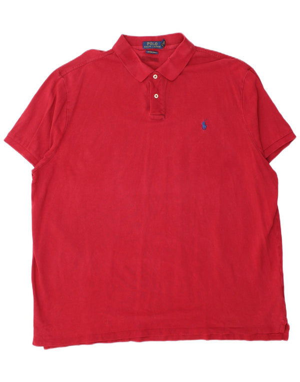 Polo Ralph Lauren pentru bărbați, personalizat, slim fit, bumbac roșu