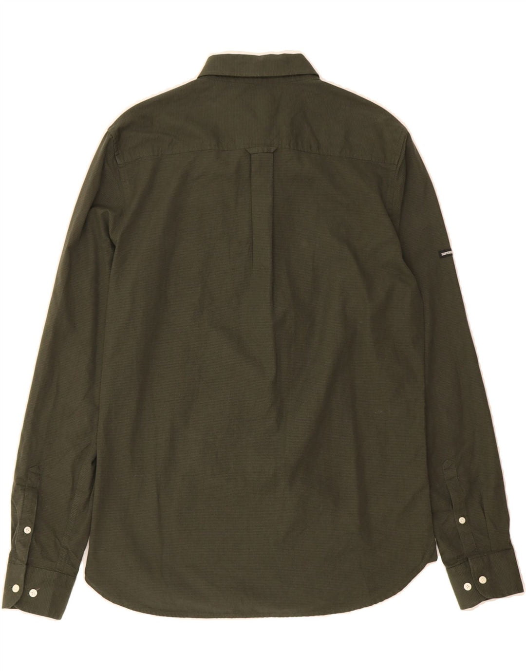 SUPERDRY Mens Shirt Small Khaki Check Cotton Vintage Superdry and Second-Hand Superdry from Messina Hembry 