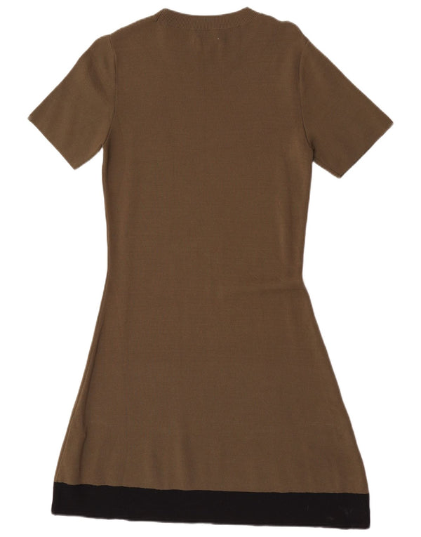 Rochie Jack Wills cu mâneci scurte pentru femei UK 12 Medium Khaki Colorblock