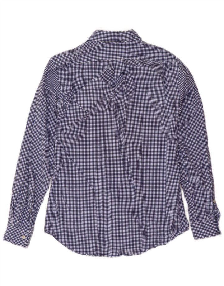 Cămașă pentru bărbați Ralph Lauren, slim fit, din bumbac vichy albastru mediu