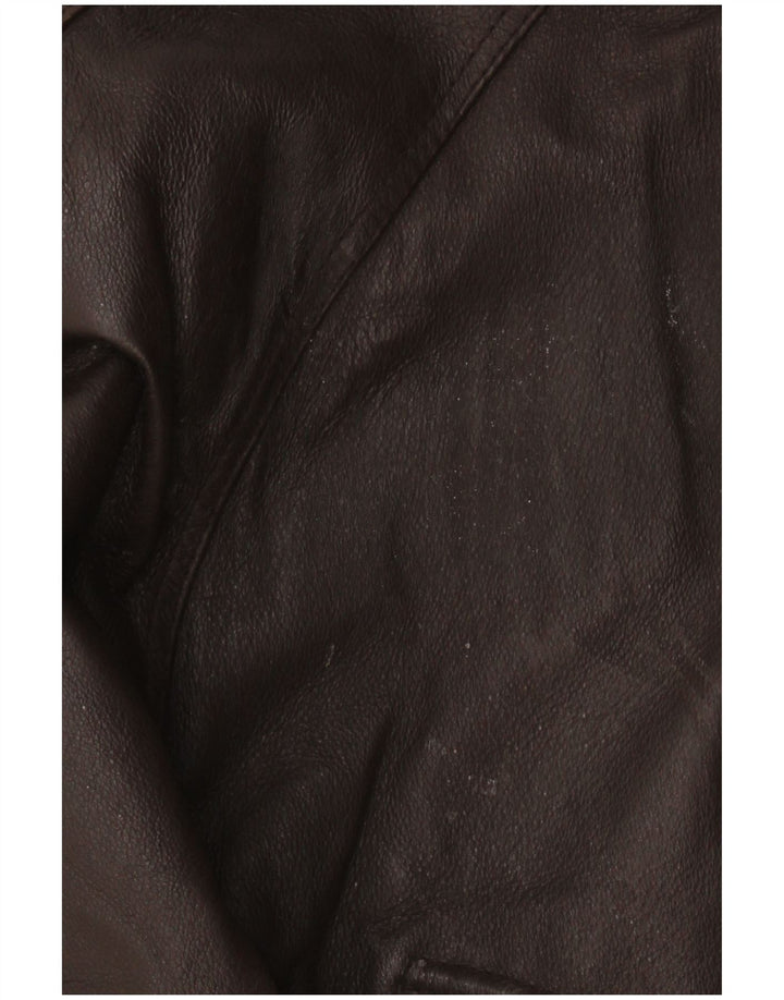 Jachetă de piele vintage pentru bărbați UK 40, mare, maro, din piele