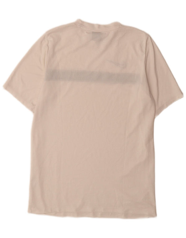 Nike Mens Dri Fit T-Shirt Top Medium White Colourblock Polyester