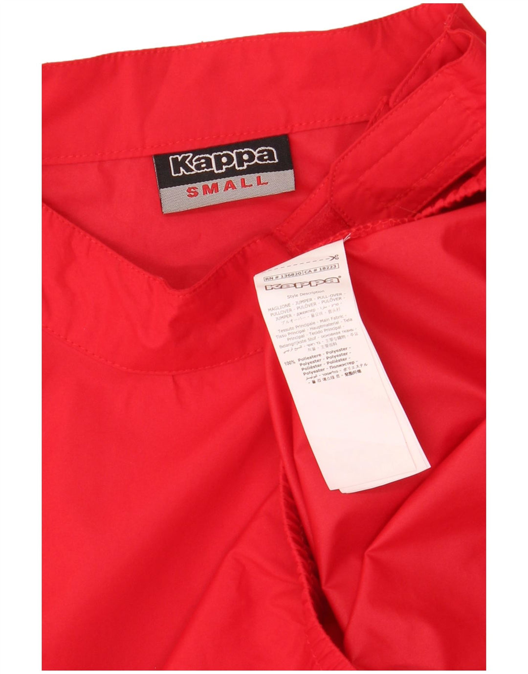 KAPPA Trening pentru bărbați, cu fermoar, cu gât, din poliester roșu