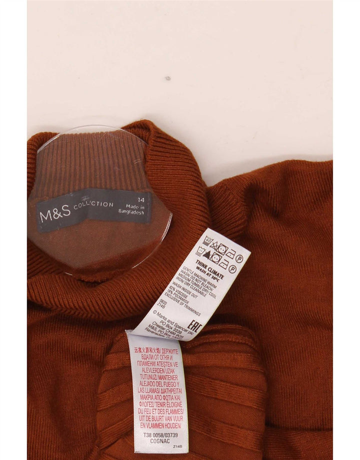 Pulover cu gât țestoasă pentru femei Marks & Spencer UK 14 mare, viscoză maro