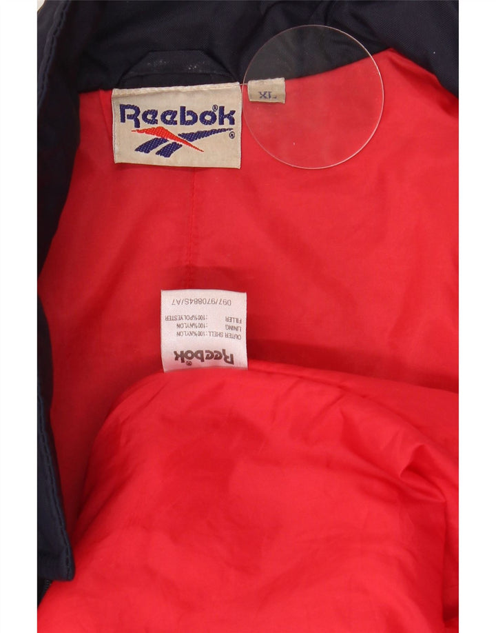 Jachetă bomber grafică pentru bărbați Reebok UK 42 XL nailon bleumarin