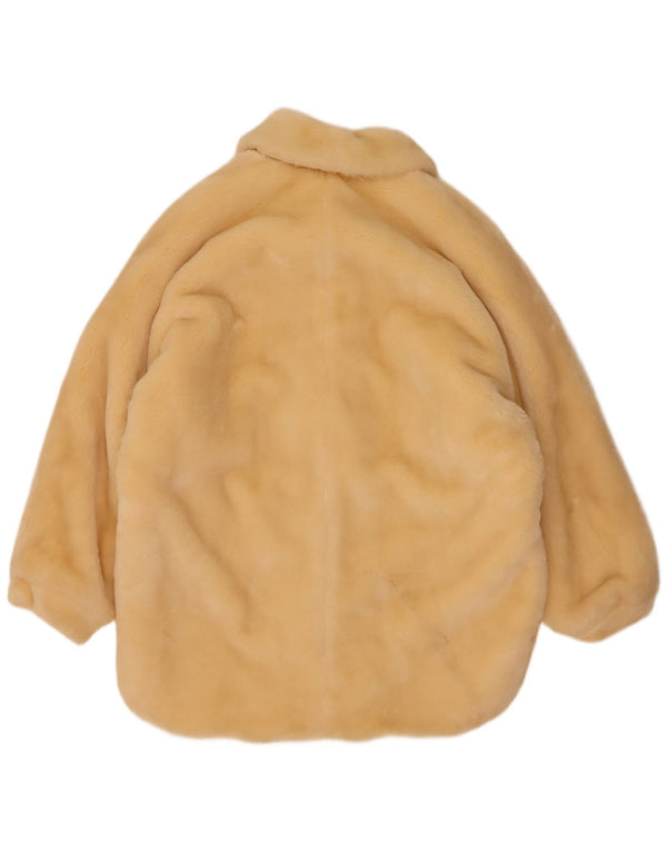 Pardesiu vintage pentru femei supradimensionat din blană artificială EU 40 Medium Bej Modacril