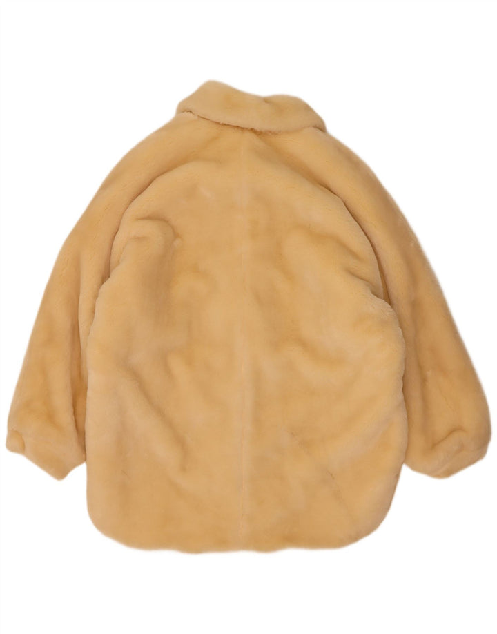Pardesiu vintage pentru femei supradimensionat din blană artificială EU 40 Medium Bej Modacril
