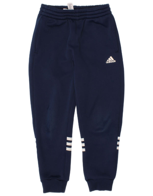Adidas Boys Tracksuit Trousers Joggers 6-7 Years  Navy Blue Polyester