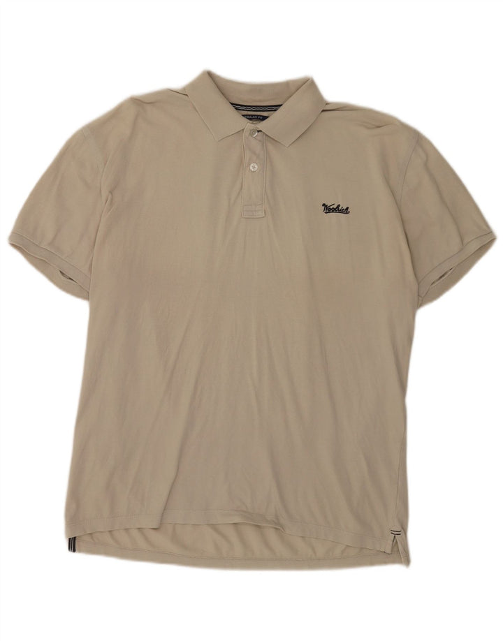 Cămașă polo Woolrich pentru bărbați, bumbac, bej mediu