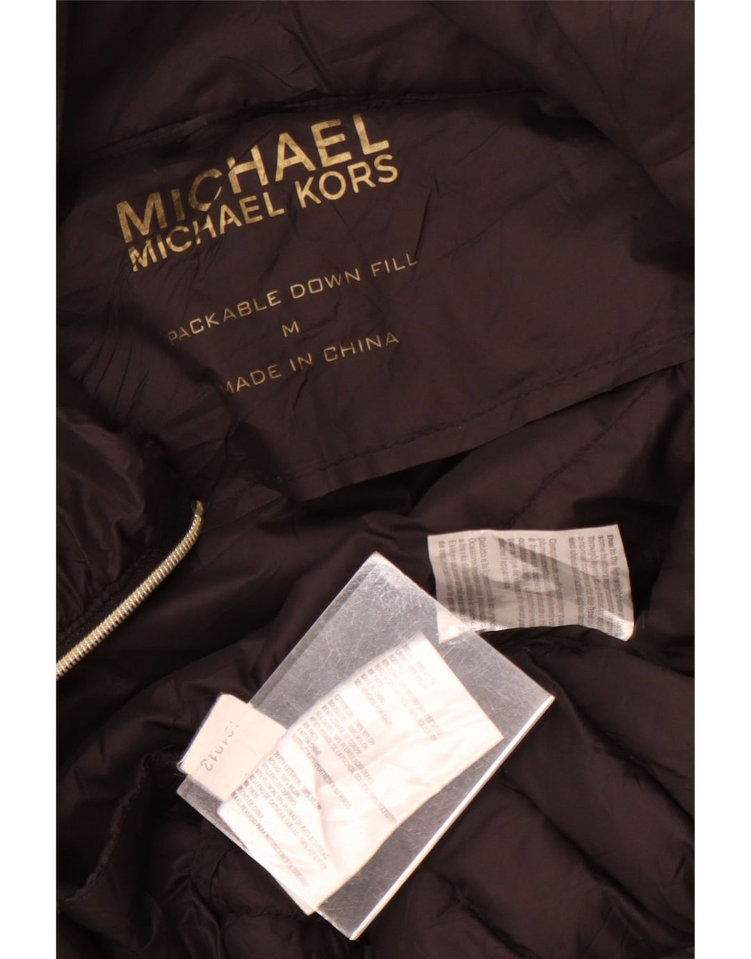 Jachetă căptușită pentru femei Michael Kors UK 14 Medium Black Nylon