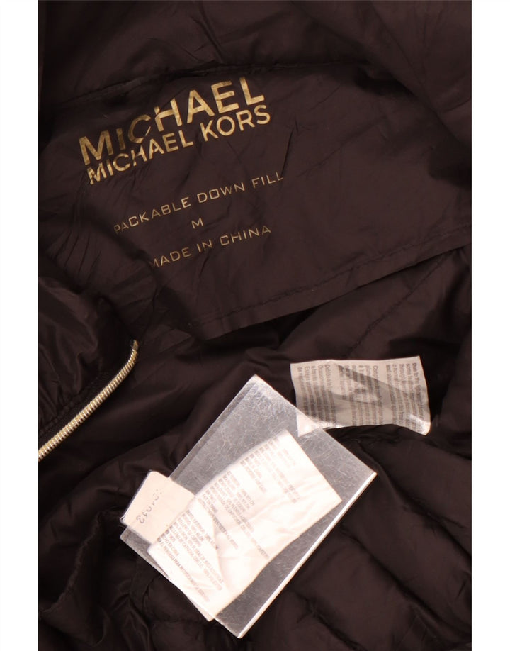 Jachetă căptușită pentru femei Michael Kors UK 14 Medium Black Nylon