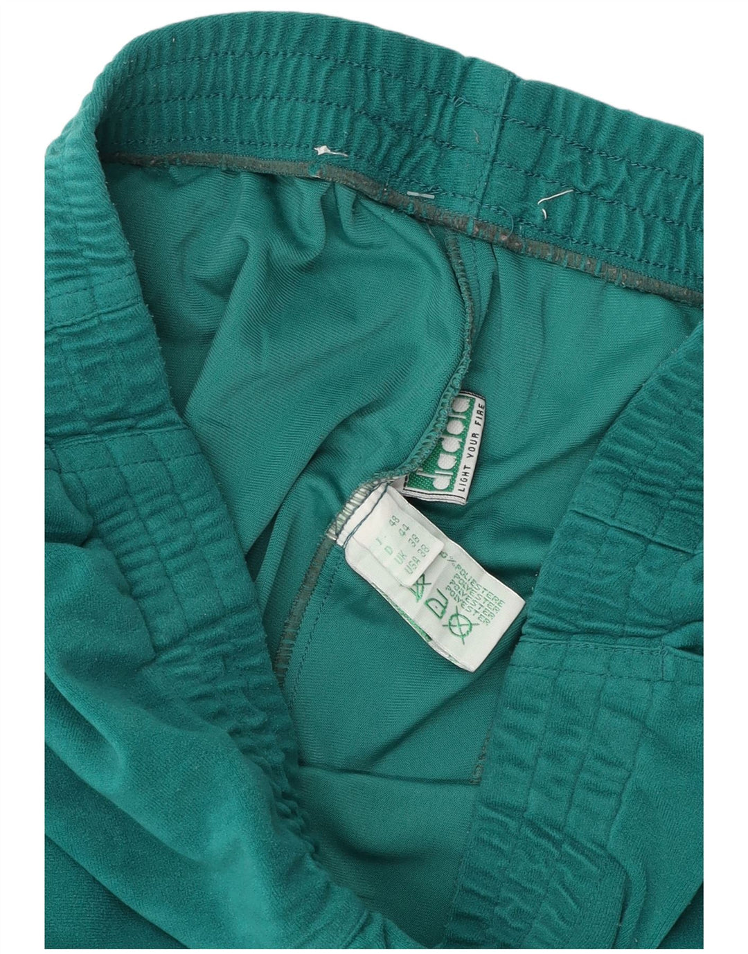 Pantaloni de trening Diadora pentru bărbați din velur UK 38 Poliester verde mediu
