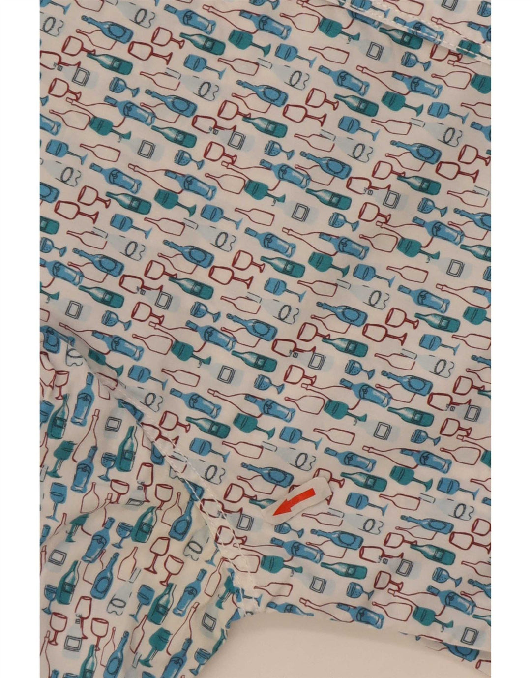 White Stuff Cămașă Slim Fit pentru bărbați cu model abstract, bumbac albastru mic