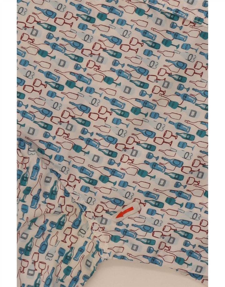 White Stuff Cămașă Slim Fit pentru bărbați cu model abstract, bumbac albastru mic