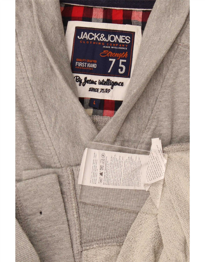 Pulover cardigan pentru bărbați Jack & Jones, mare, gri bumbac
