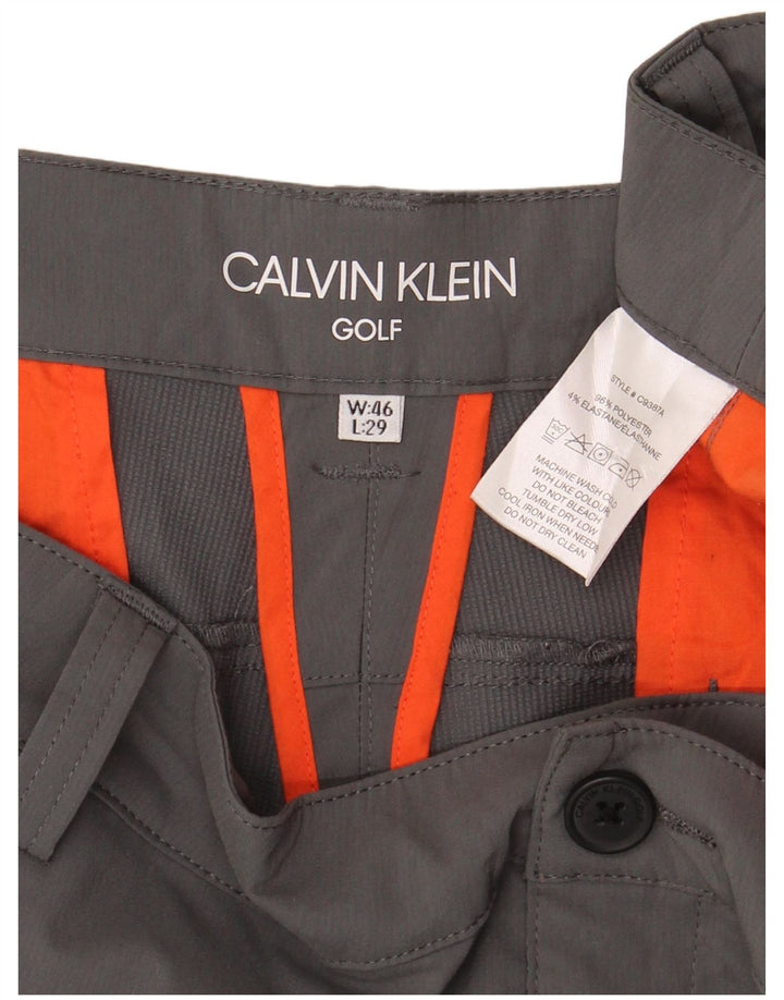 Calvin Klein Pantaloni de golf drepti pentru bărbați chino W46 L29 poliester gri