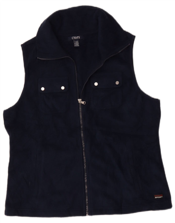 Gilet pentru femei Chaps Petite Fleece UK 16, mare, poliester bleumarin