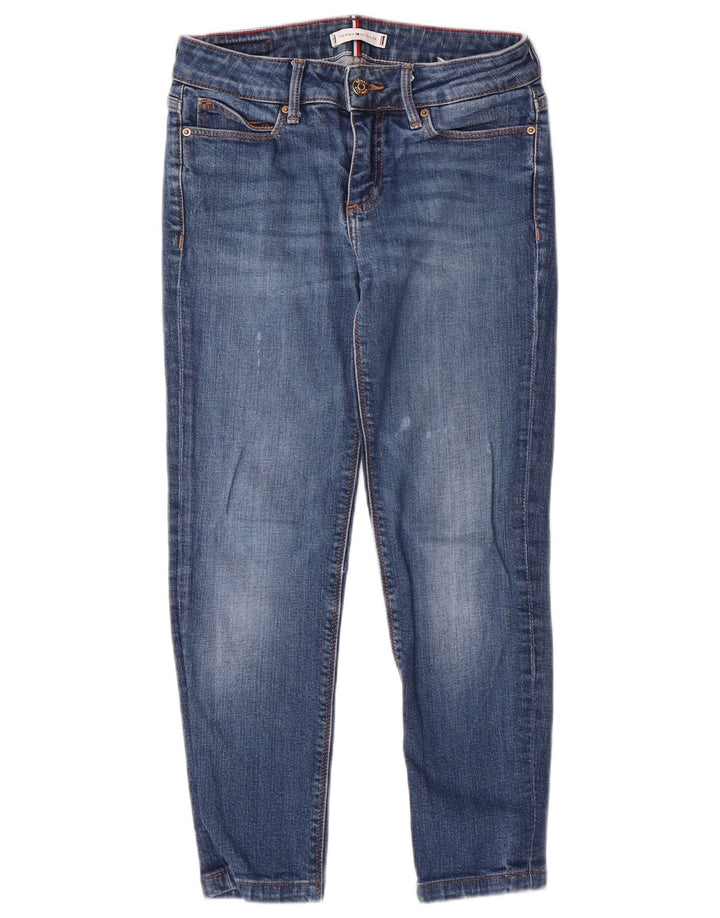 TOMMY HILFIGER Blugi skinny pentru fete 7-8 ani W24 L23 albastru bumbac