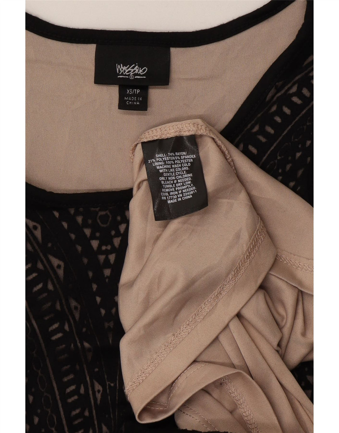 MOSSIMO Rochie Bodycon Fără Mâneci pentru Femei UK 6 XS Negru Geometric Rayon