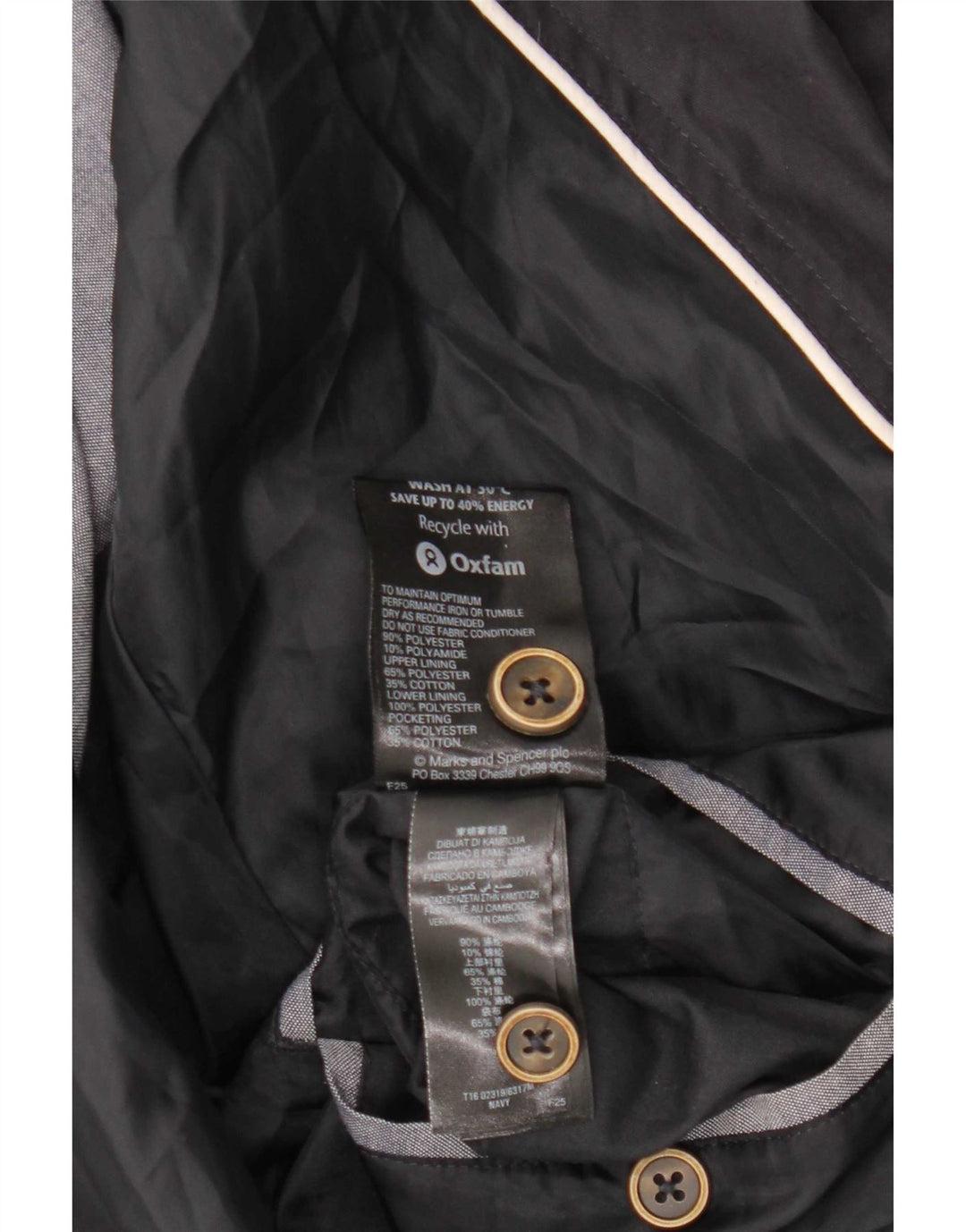 Geacă bomber pentru bărbați Marks & Spencer UK 40 mare, albastru, poliester