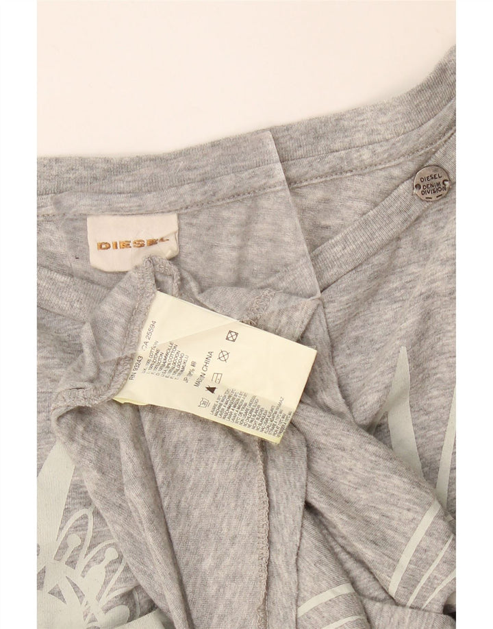 Tricou grafic supradimensionat pentru femei Diesel UK 14 Bumbac gri mediu