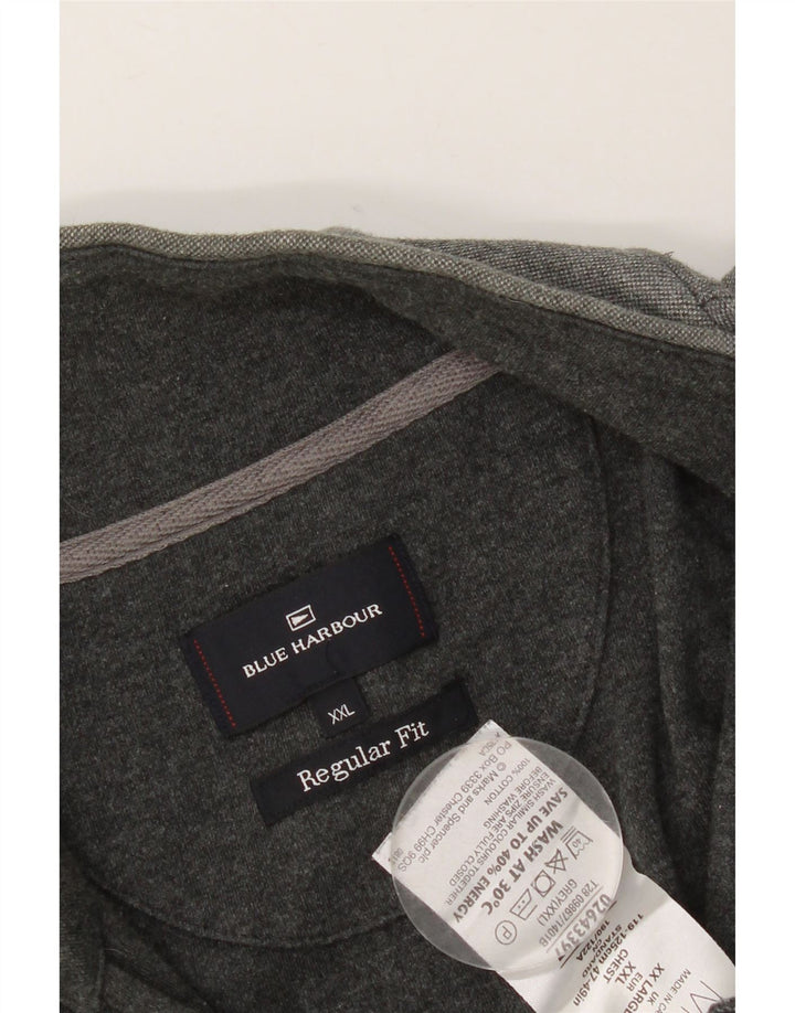 Pulover pentru bărbați Marks & Spencer, cu fermoar și gât, UK 47/49 2XL, gri