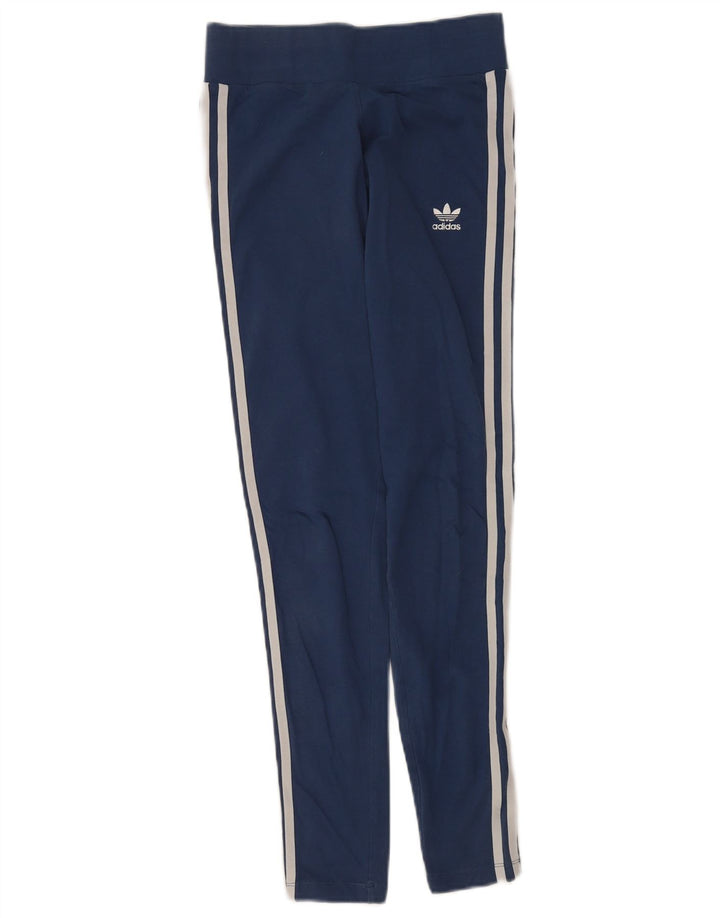 Leggings pentru femei Adidas UK 10 mici, albastru bleumarin, bumbac