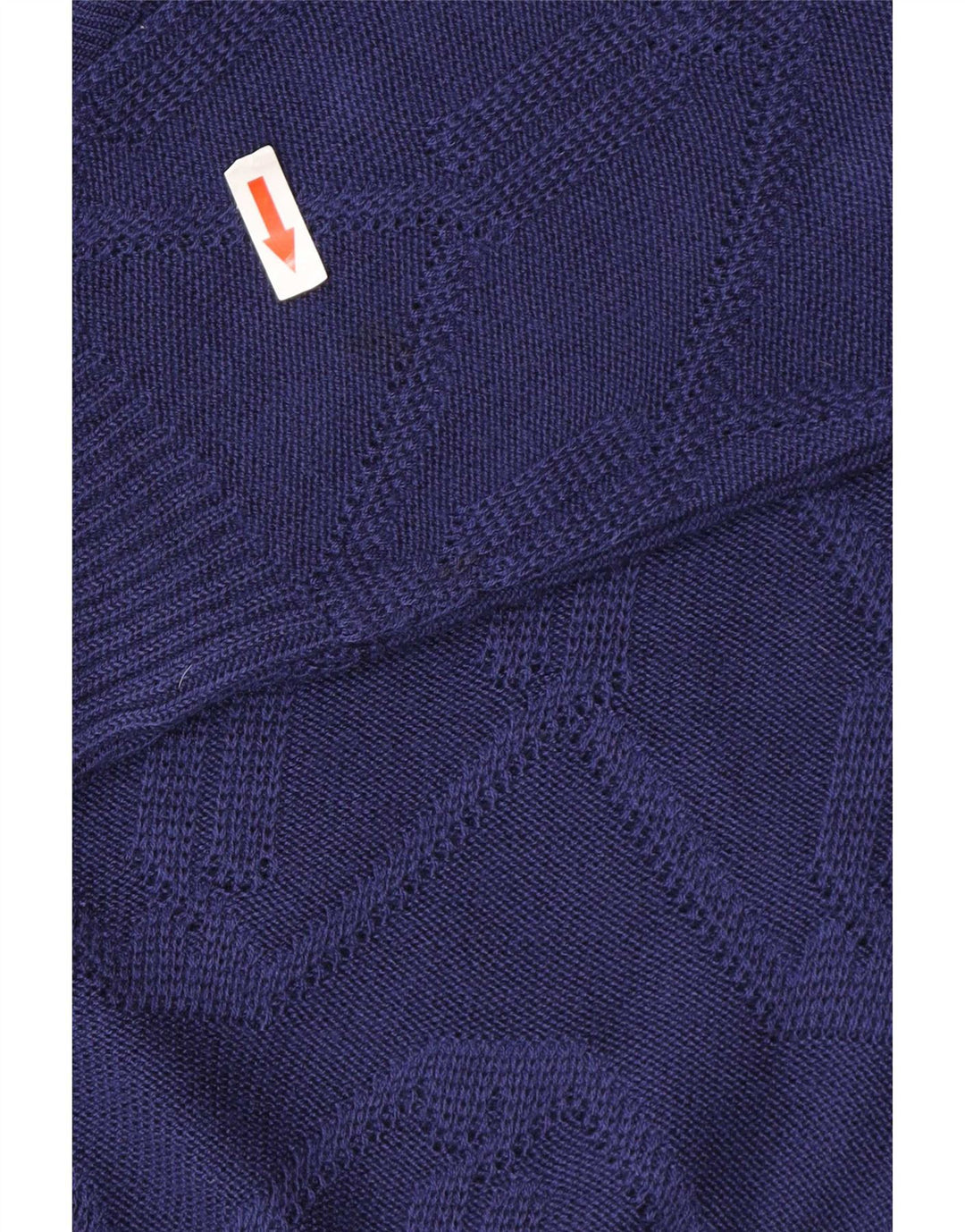 Pulover Cardigan Vintage pentru Femei EU 38/40 Medium Blue Chevron Poliacrilic