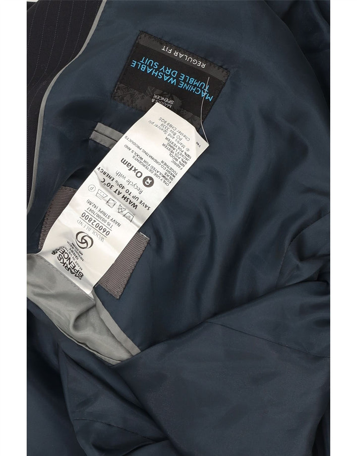 Jachetă pentru bărbați Marks & Spencer, cu 2 nasturi, UK 42 XL, bleumarin, cu dungi
