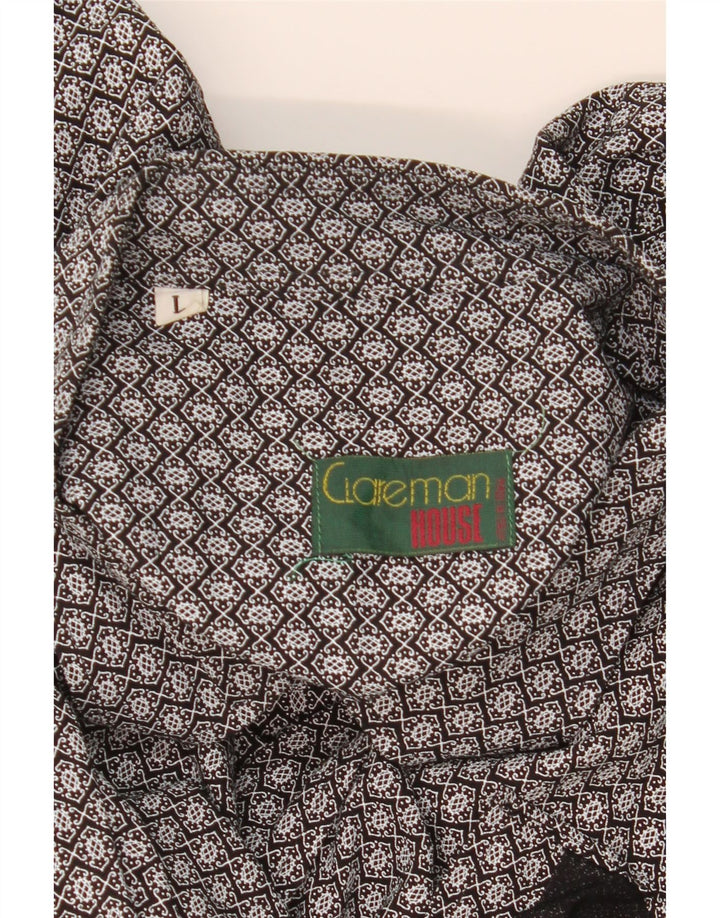 Cămașă Bărbați VINTAGE Mare Neagră Geometrică