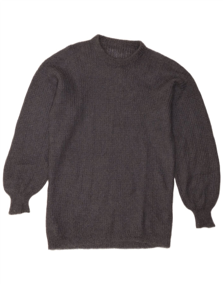 Pulover vintage pentru femei cu decolteu triplu UK 16 mare gri