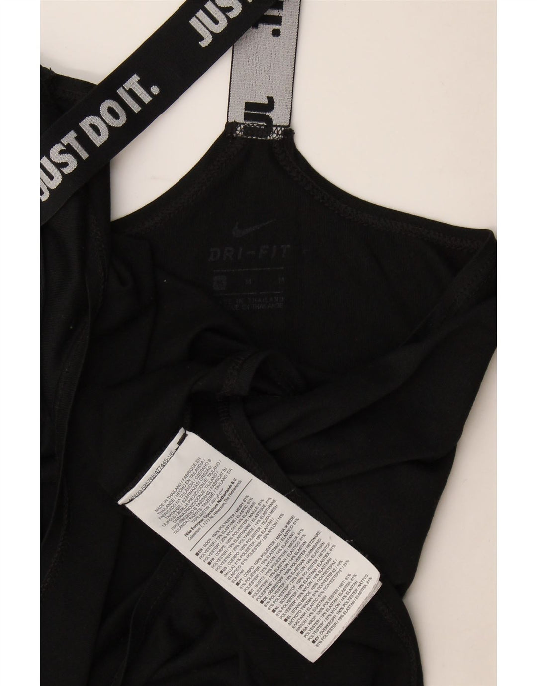 Top cu vestă grafică Nike Dri Fit pentru femei UK 12 Poliester mediu negru
