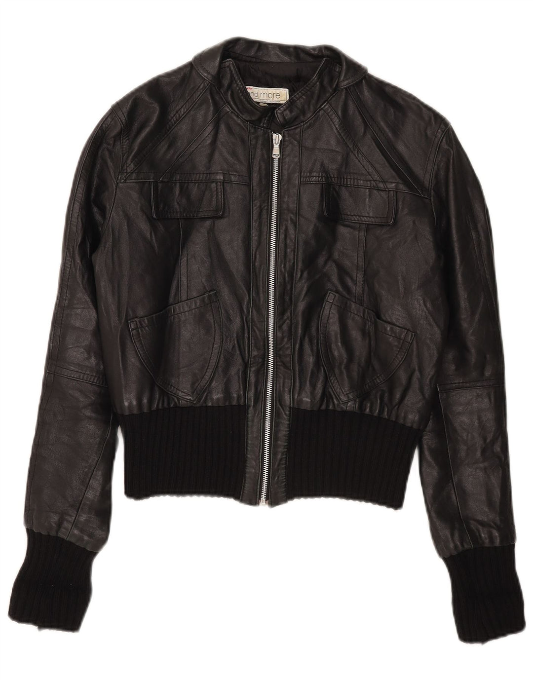 Jachetă de piele Crop pentru femei Bata and More IT 46 Large Black