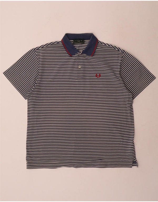 Cămașă polo pentru bărbați Fred Perry XL, bumbac cu dungi albastru bleumarin