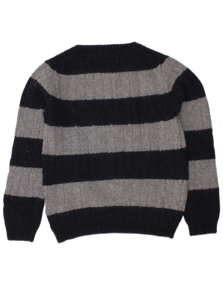 Massimo Dutti Pulover cu decolteu rotund pentru baieti 5-6 ani bleumarin cu dungi