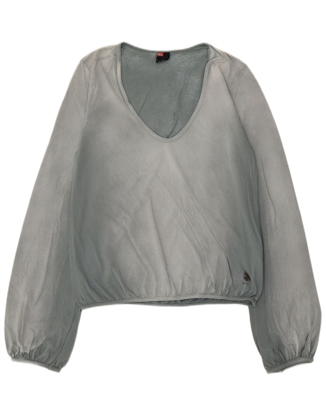 Crop Top pentru femei Diesel cu mânecă lungă UK 14, mare, albastru, bumbac