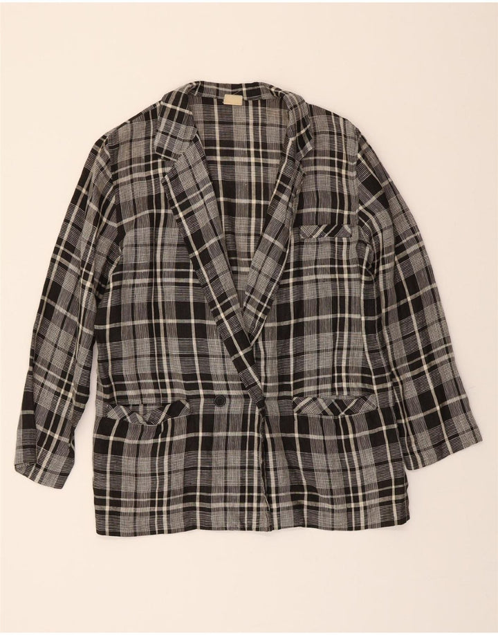 CLIO Womens Double Breasted Blazer Jacket IT 46 Large Black Check Vintage Clio and Second-Hand Clio from Messina Hembry 