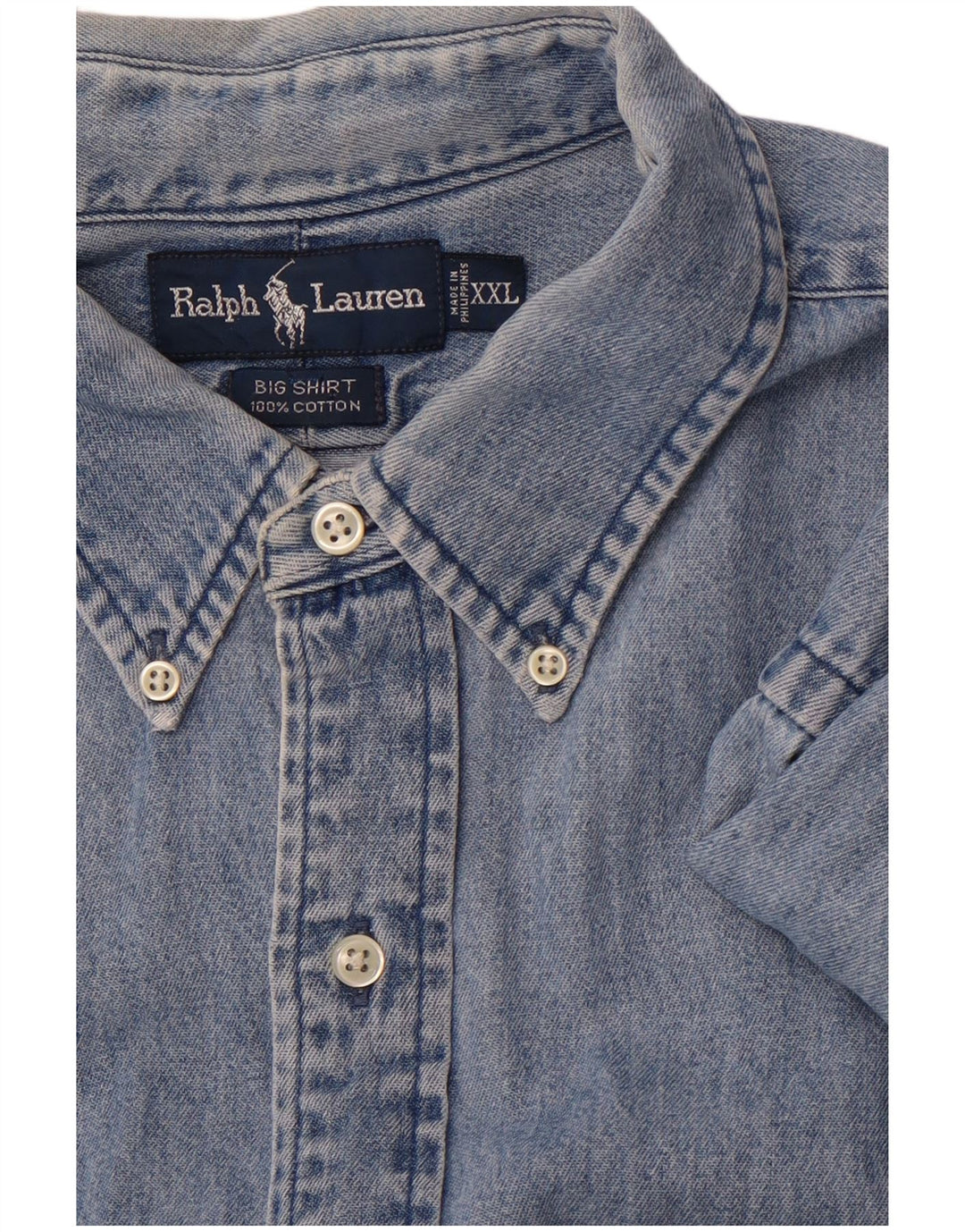 Cămașă din blugi RALPH LAUREN pentru bărbați, 2XL, bumbac albastru