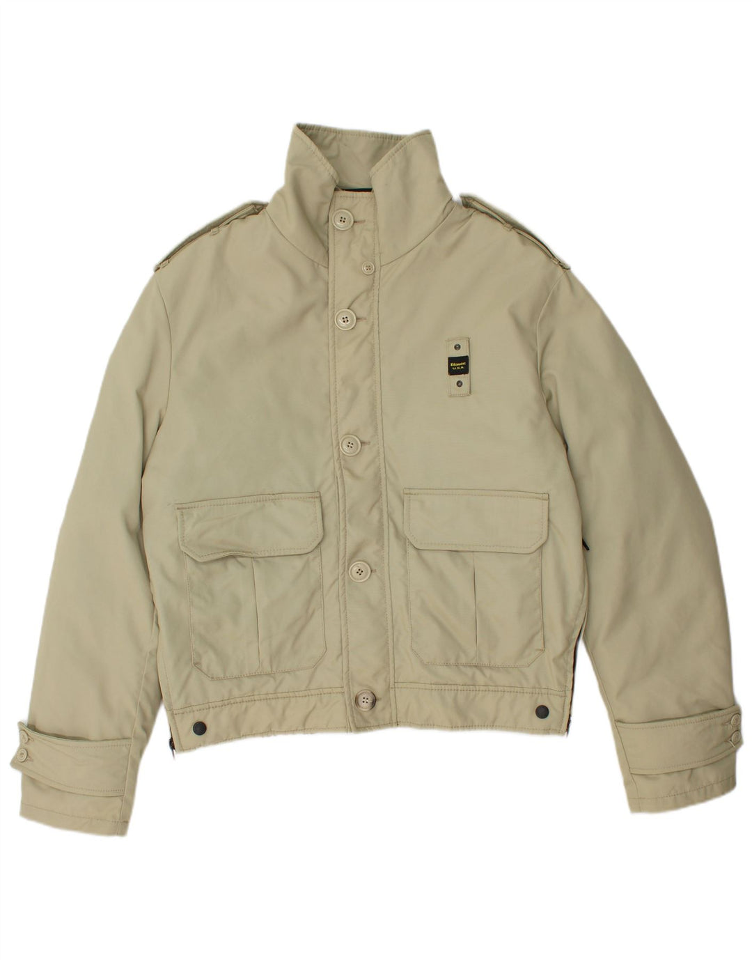 BLAUER Mens Military Bomber Jacket UK 40 Large Green Nylon