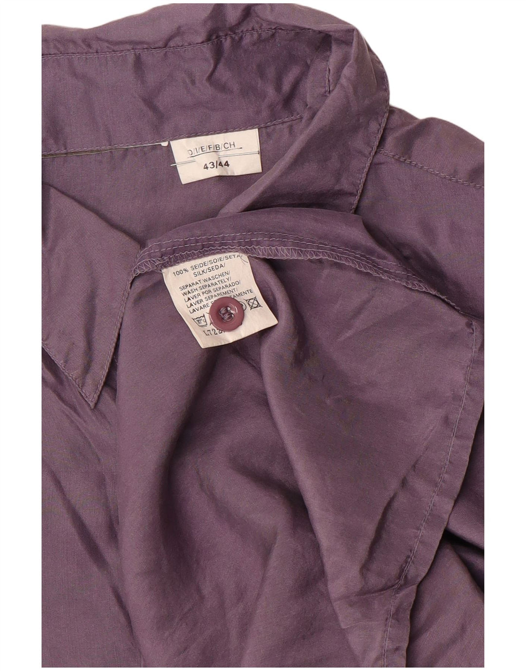 Cămașă Vintage pentru bărbați Mărimea 43/44 Mare Mov Mătase