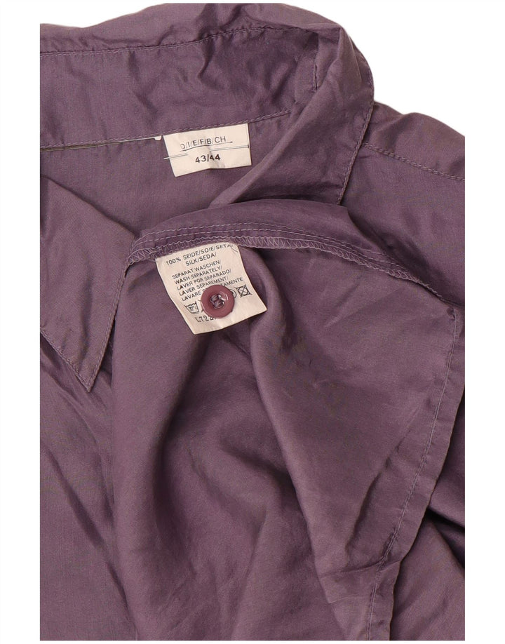 Cămașă Vintage pentru bărbați Mărimea 43/44 Mare Mov Mătase