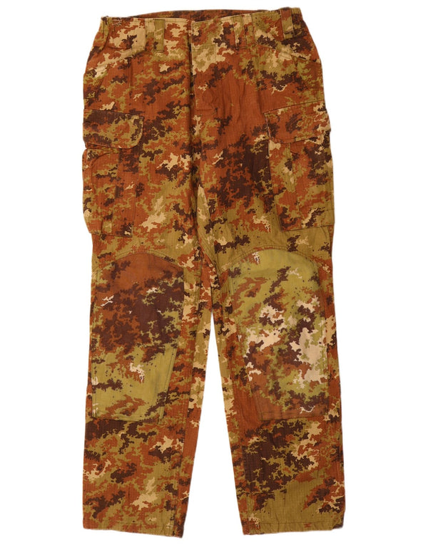 Pantaloni cargo drepți pentru bărbați VINTAGE IT 50 Large W32 L31 Bej Camuflaj