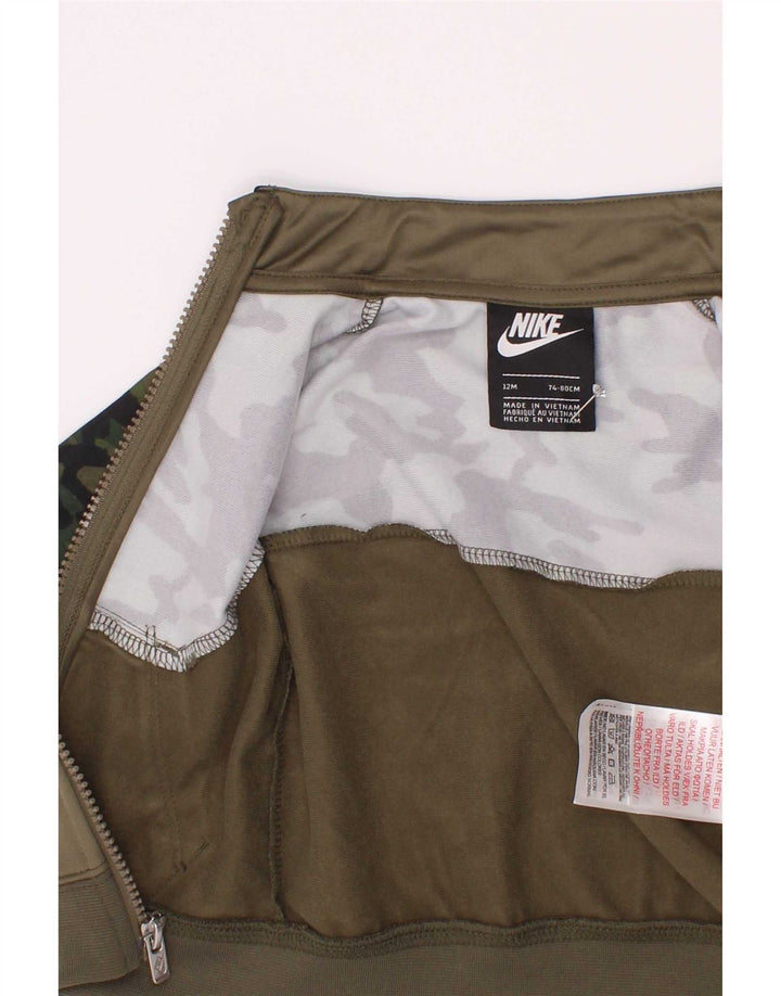 Jachetă de top pentru trening Nike pentru bebeluși 9-12 luni kaki poliester camuflaj