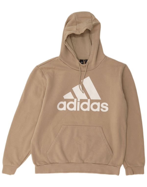 Pulover Adidas pentru bărbați cu glugă grafic UK 44/46 mare, bej, bumbac