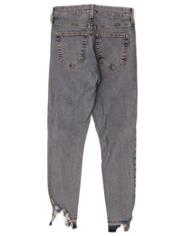 Topshop Blugi Skinny Jamie Distressed Crop pentru femei L26 L24 Bumbac albastru