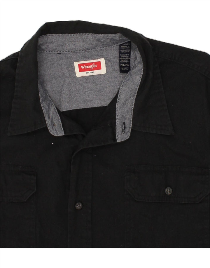 Cămașă pentru bărbați WRANGLER 2XL bumbac negru