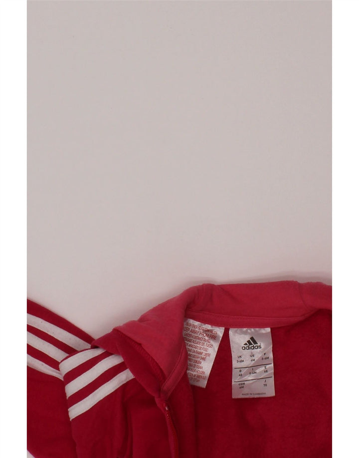 Pulover ADIDAS pentru fetițe, cu grafic, cu capota, 3-6 luni, bumbac roz