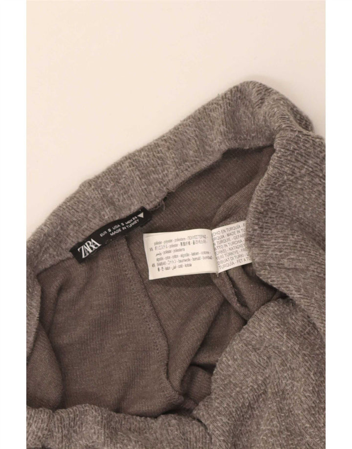 Pantaloni de trening Zara pentru femei UK 8 Small Gri Poliester